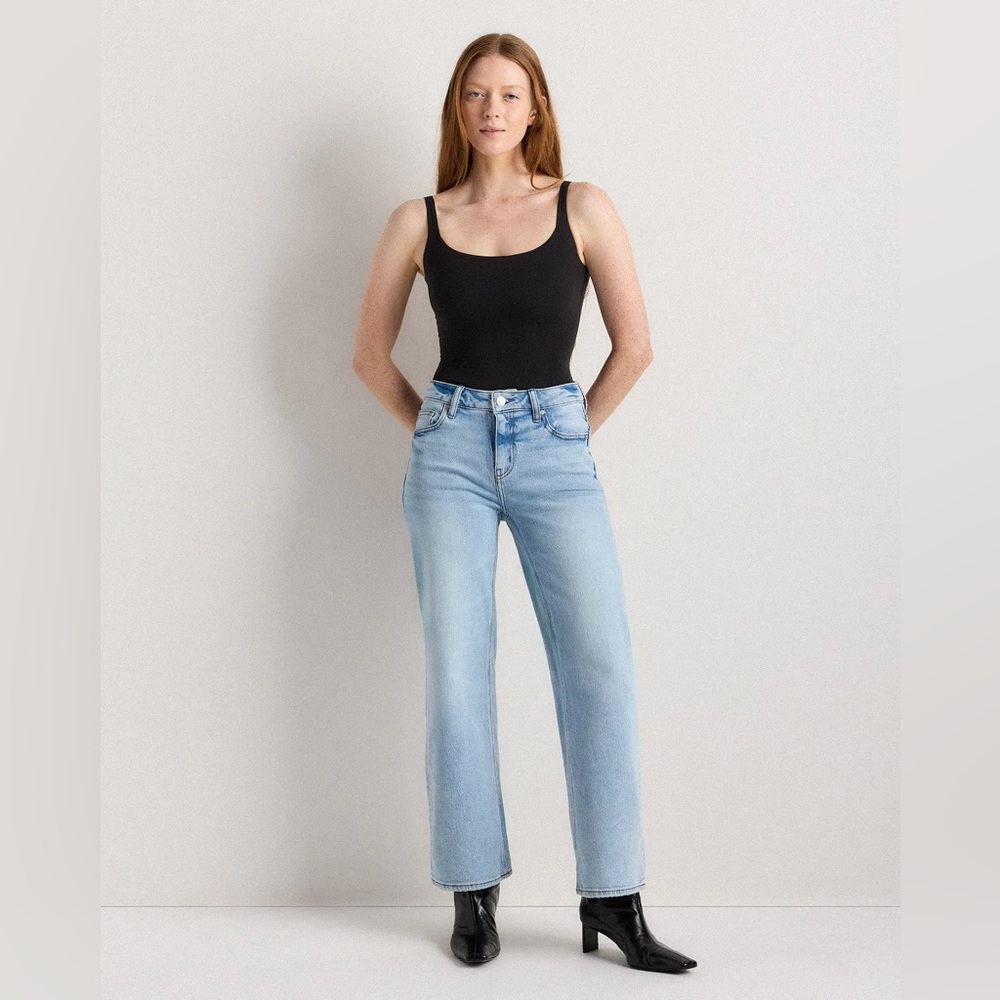 Quince Light Blue Straight-Leg Women's Jeans - Picture 2 of 13